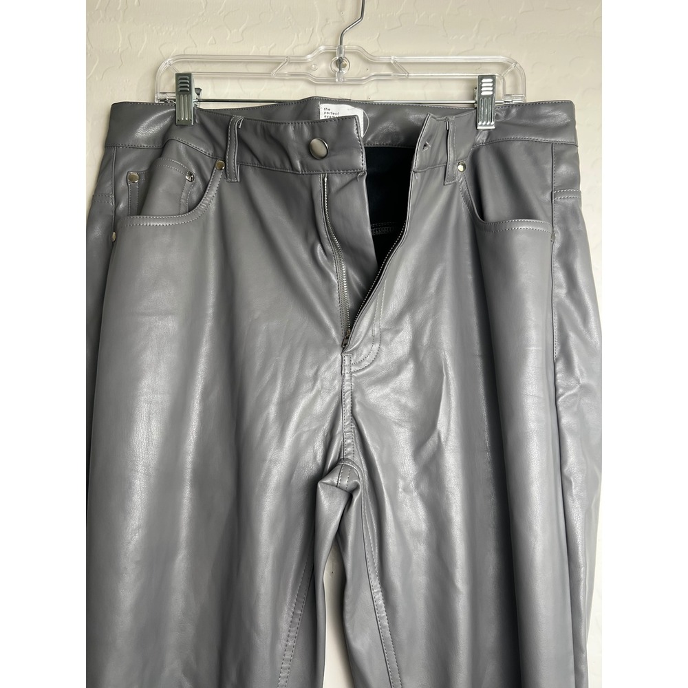 EPTM Gray Faux Leather Pants Mens XL-36 Streetwear Straight Leg Trousers